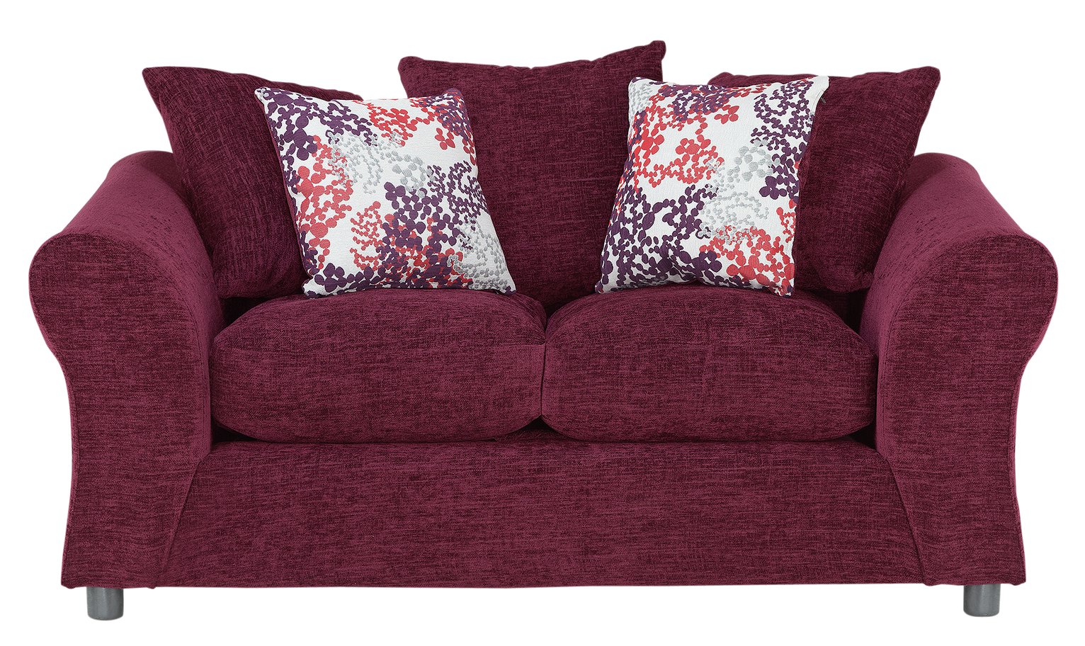 Argos Home New Clara Compact 2 Seater Fabric Sofa - Plum