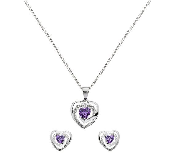 Revere Silver Cubic Zirconia Pendant & Earring Set