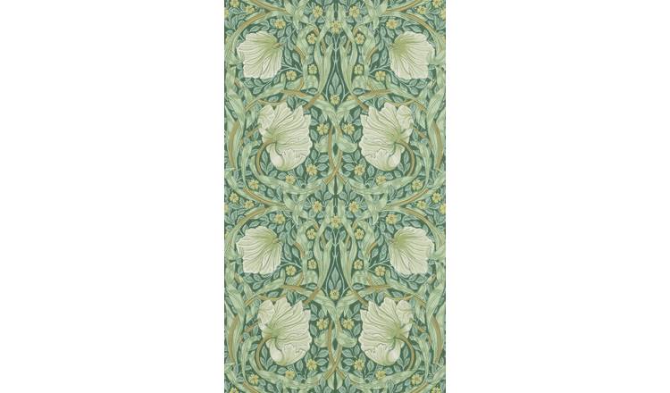 Morris & Co. Pimpernel Green Floral Wallpaper