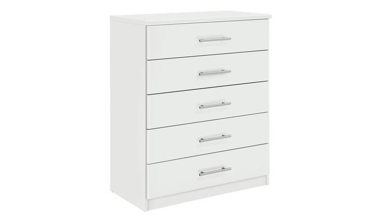 Buy Argos Home Normandy 5 Drawer Chest of Drawers - White ...