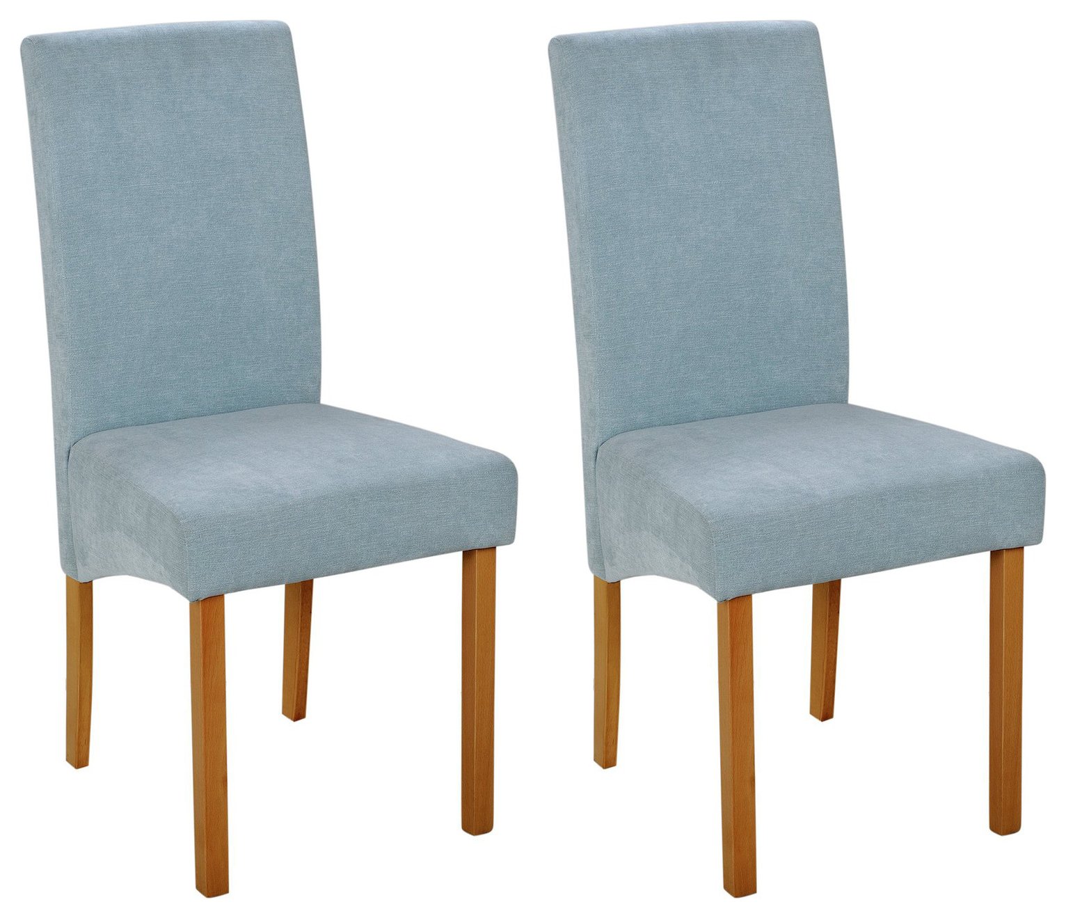 Argos Home Pair of Fabric Skirted Dining Chairs - Duck Egg