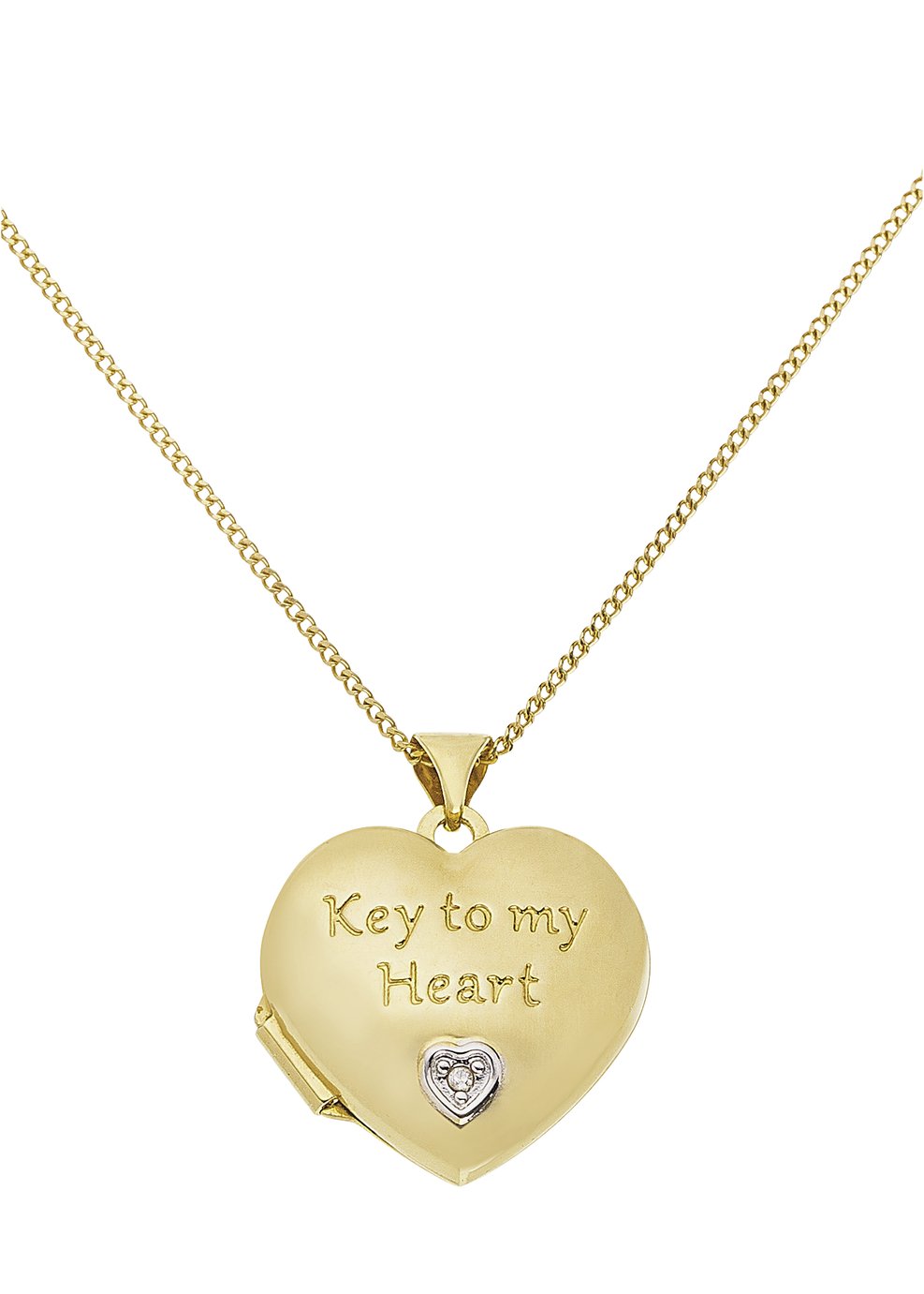 Moon & Back Diamond Accent 2 Photo Locket 18 Inch Necklace