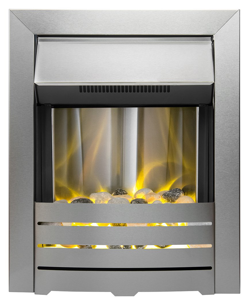 Adam Helios 2kW Electric Inset Fire - Brushed Steel