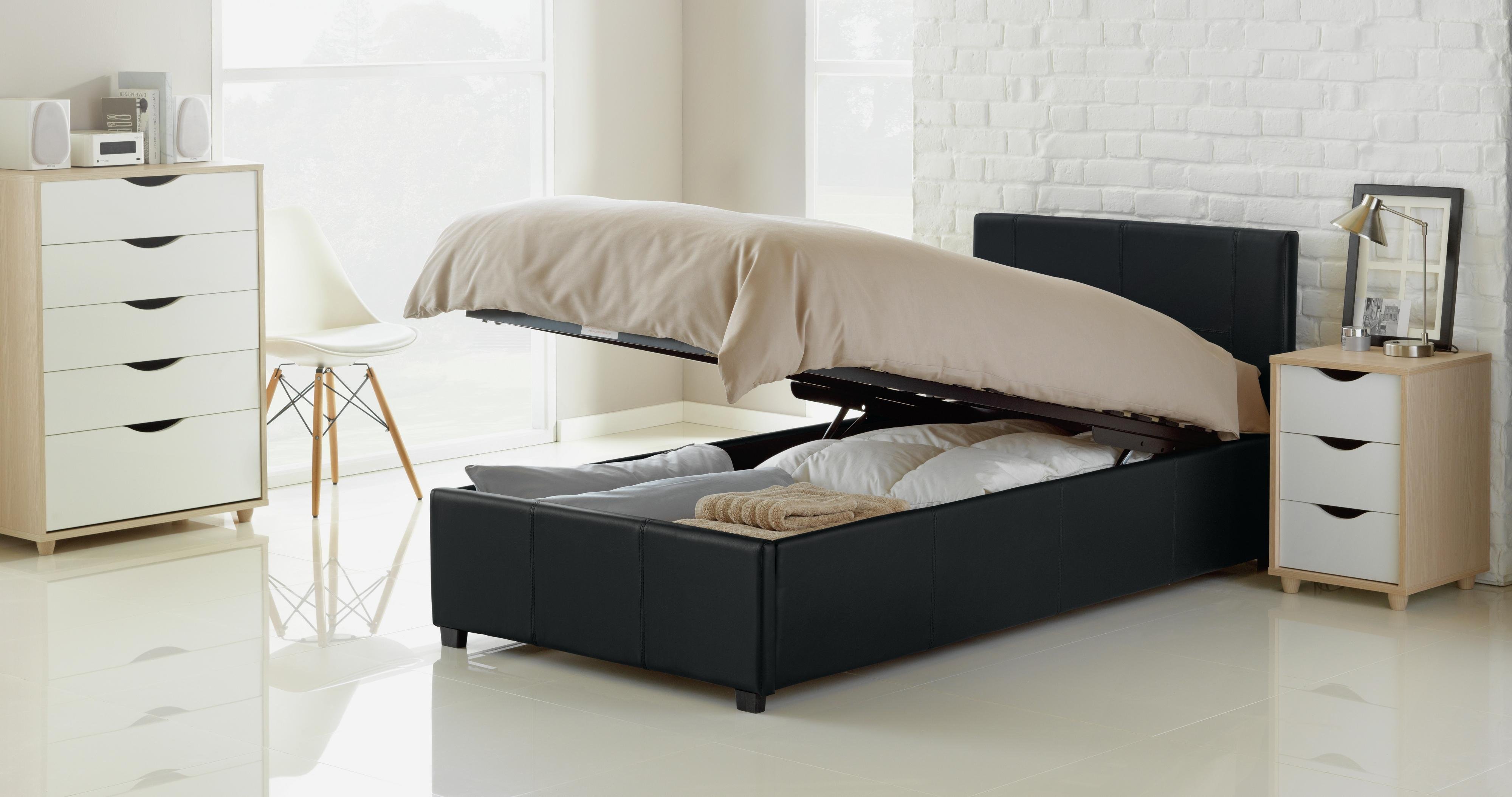 Black single deals ottoman bed