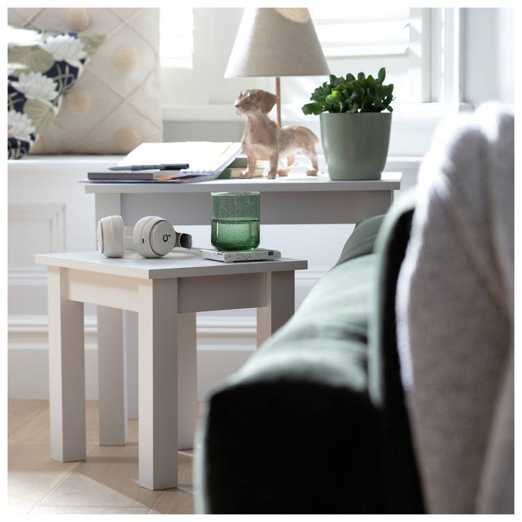 Argos Home Apley Nest of 2 Tables - White 0