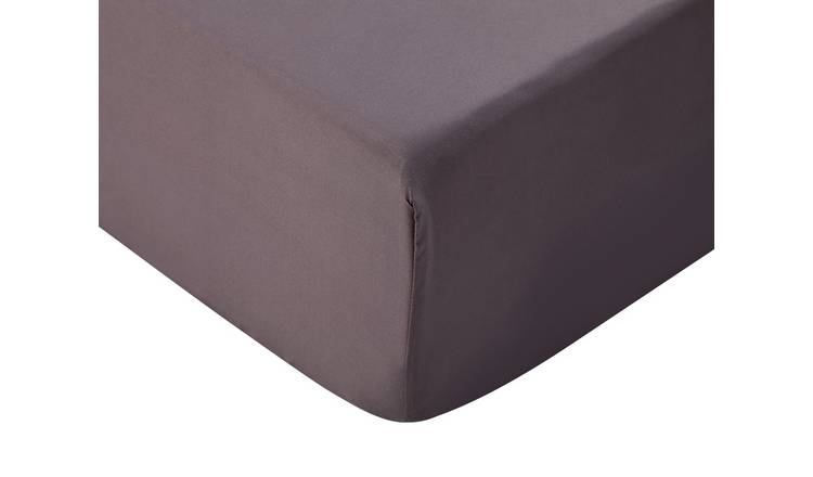 Silentnight Supersoft Plain Charcoal Fitted Sheet - Single