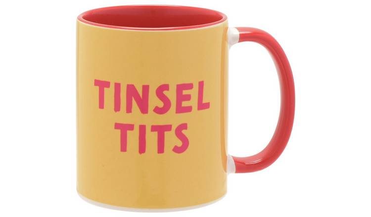 The Seasonal Gift Co Tinsel Txxx Red Handled Mug