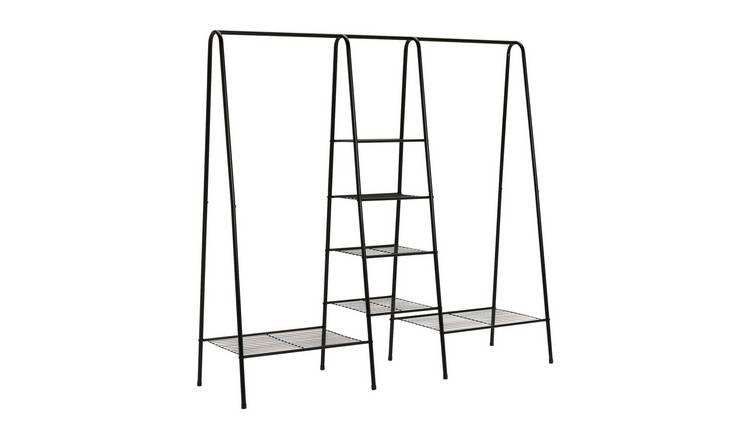 Argos Home Kevin Adjustable Triple Clothes Rail - Black