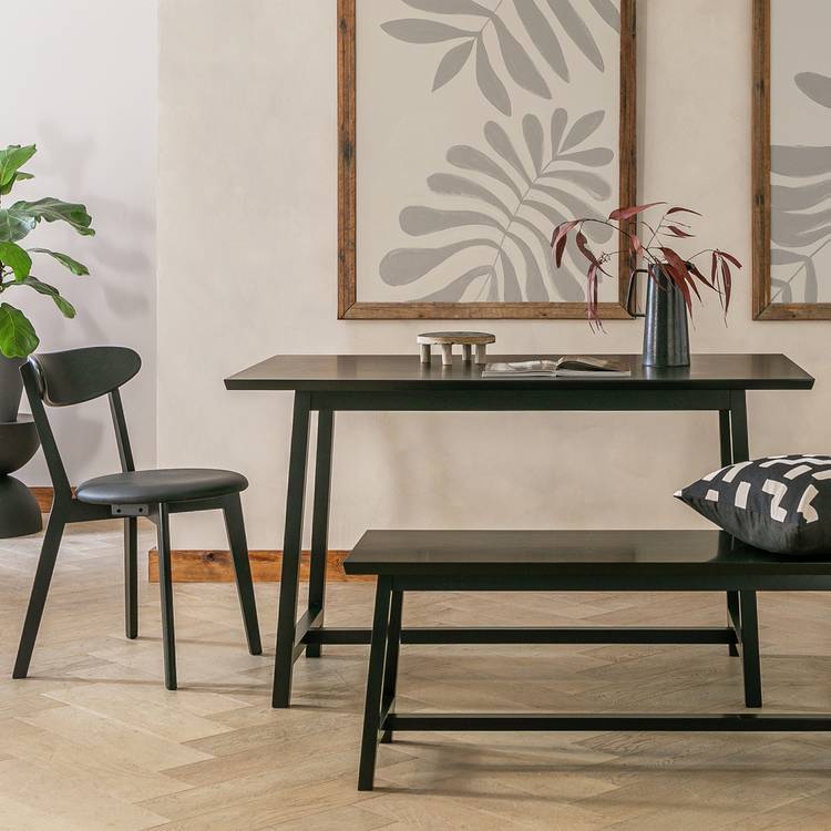 Habitat Kyoto Solid Wood Dining Table - Black 0