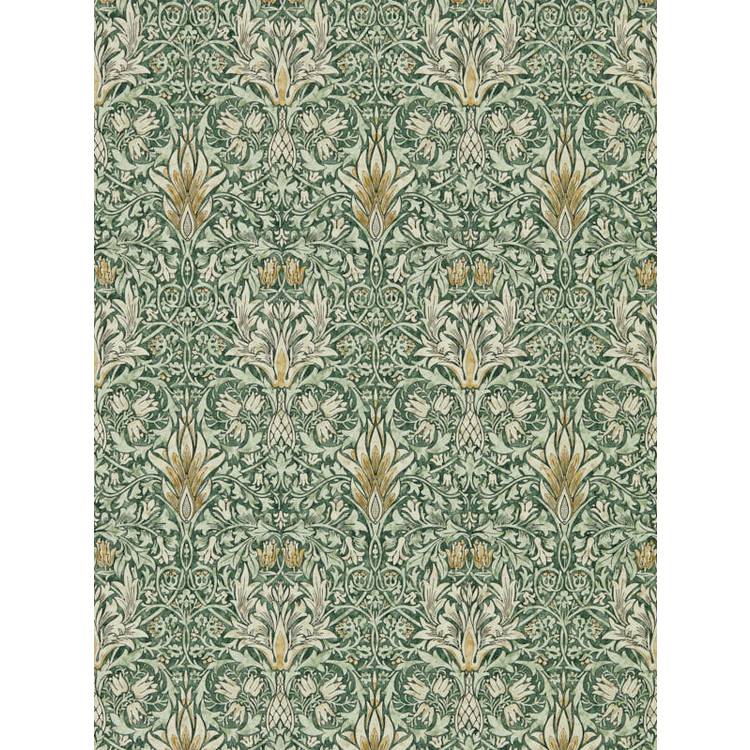 Morris & Co. Snakeshead Green Floral Wallpaper  0