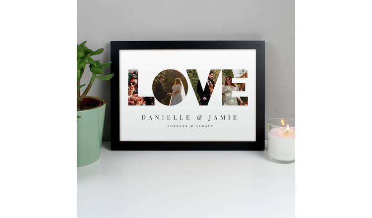 Personalised Message Love Photo Framed Print - A4