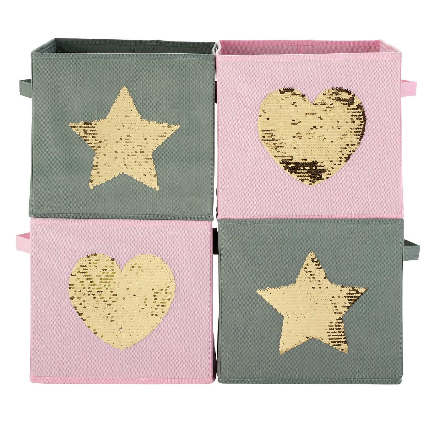 Argos Home Set of 4 Stars Canvas Boxes