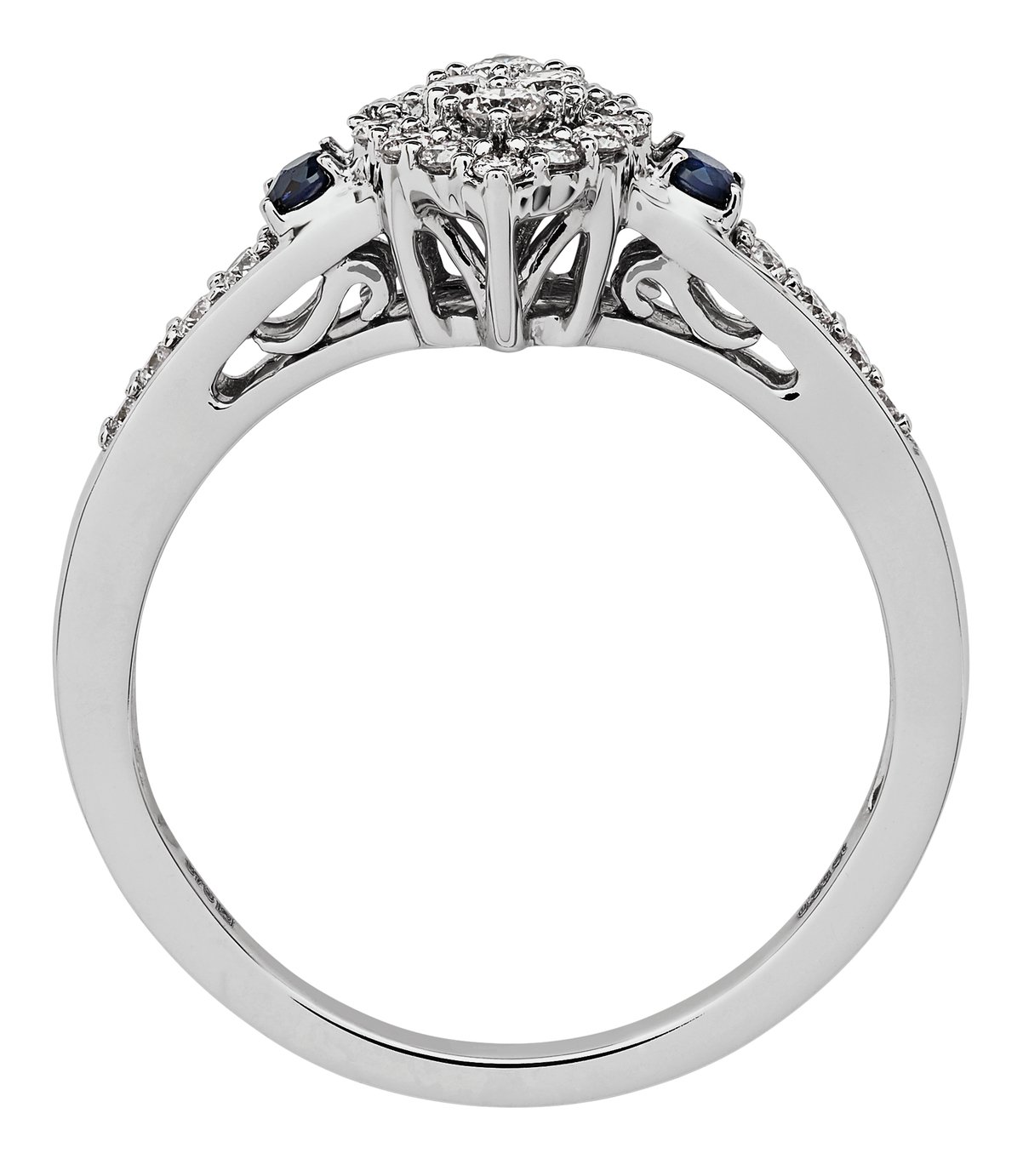 Revere 9ct White Gold Sapphire and 0.33ct tw Diamond Ring -H Review