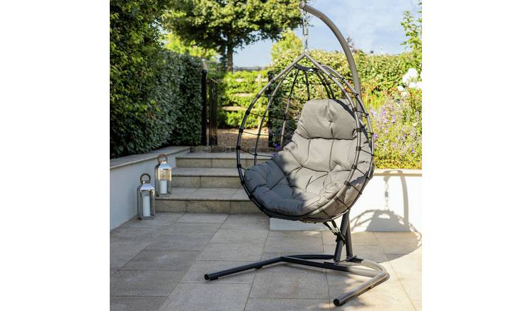 Argos Home Metal Hanging Egg Chair - Grey