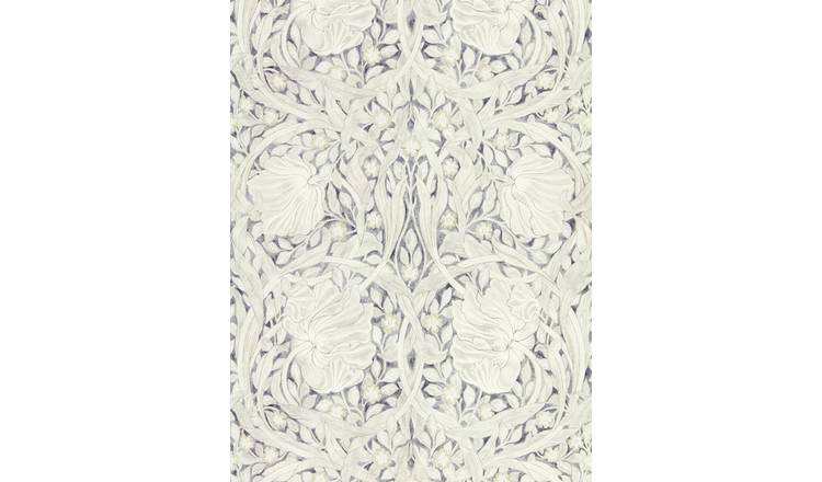 Morris & Co. Pimpernel Black Ink Floral Wallpaper 