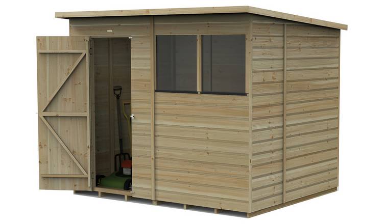 Forest Beckwood Shiplap 2 Windows Pent Shed - 8 x 6ft