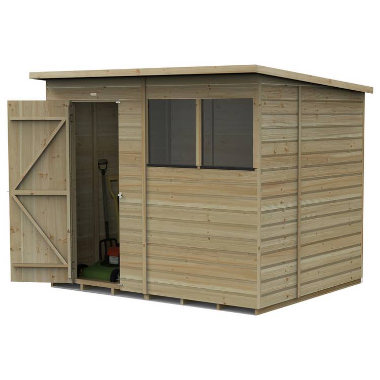 Forest Beckwood Shiplap 2 Windows Pent Shed - 8 x 6ft 0
