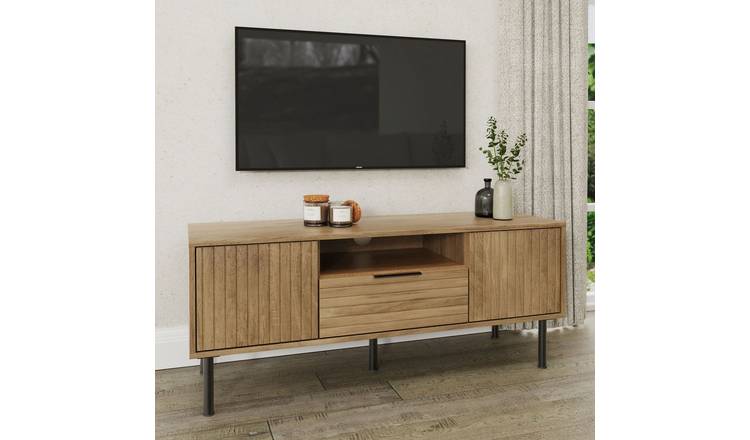 GFW Nervata 2 Door 1 Drawer TV Unit - Oak