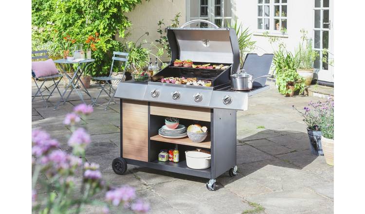 Buy Argos Home Deluxe 3 Burner with Side Burner Gas BBQ