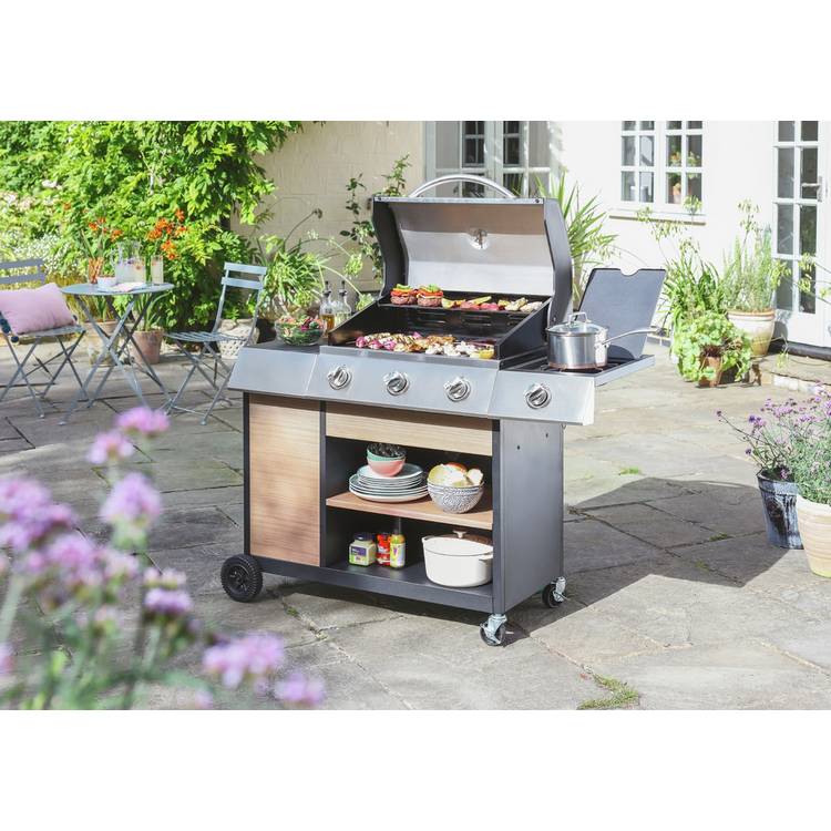 Argos Home Deluxe 3 Burner with Side Burner Gas BBQ 0