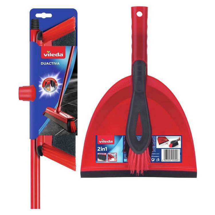 Vileda DuActiva Broom and Dustpan & Brush Set 0