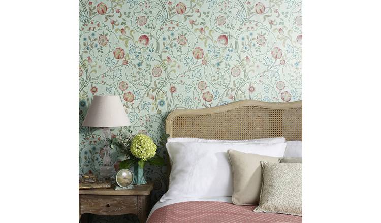 Morris & Co. Pink Acanthus on Cream Floral Wallpaper