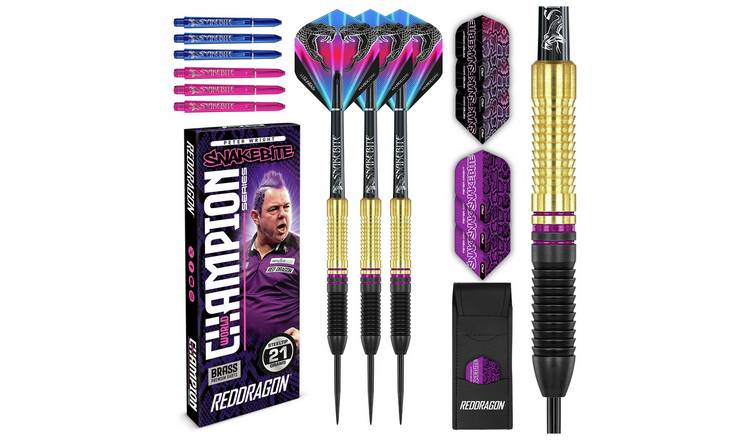 Red Dragon Peter Wright Snakebite 21g Brass Darts Set