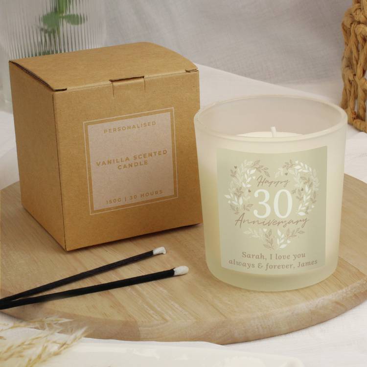 Personalised Message 30th Wedding Anniversary Candle Jar 0