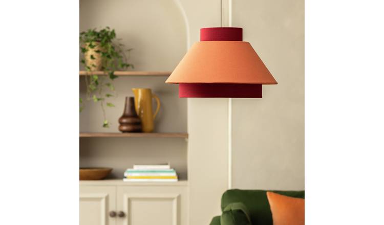 Habitat Red Easy Fit Stacked 3 Tier Lampshade - 40cm