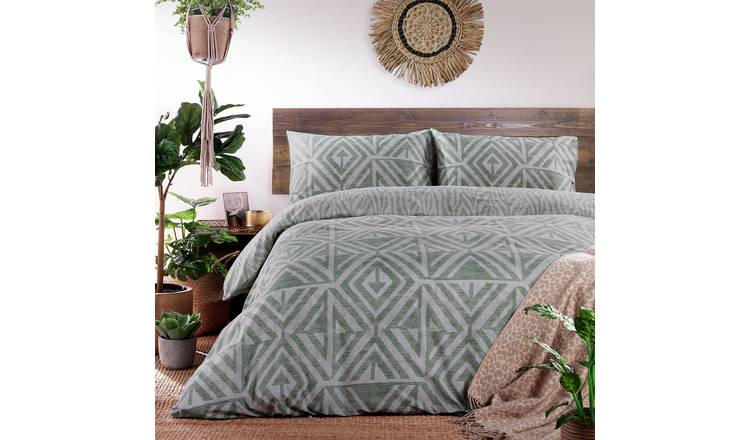 furn Tanza Sage Green Bedding Set - Superking