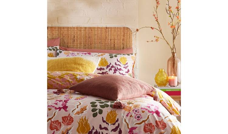 furn Protea Abstract Floral Pink Bedding Set - Superking