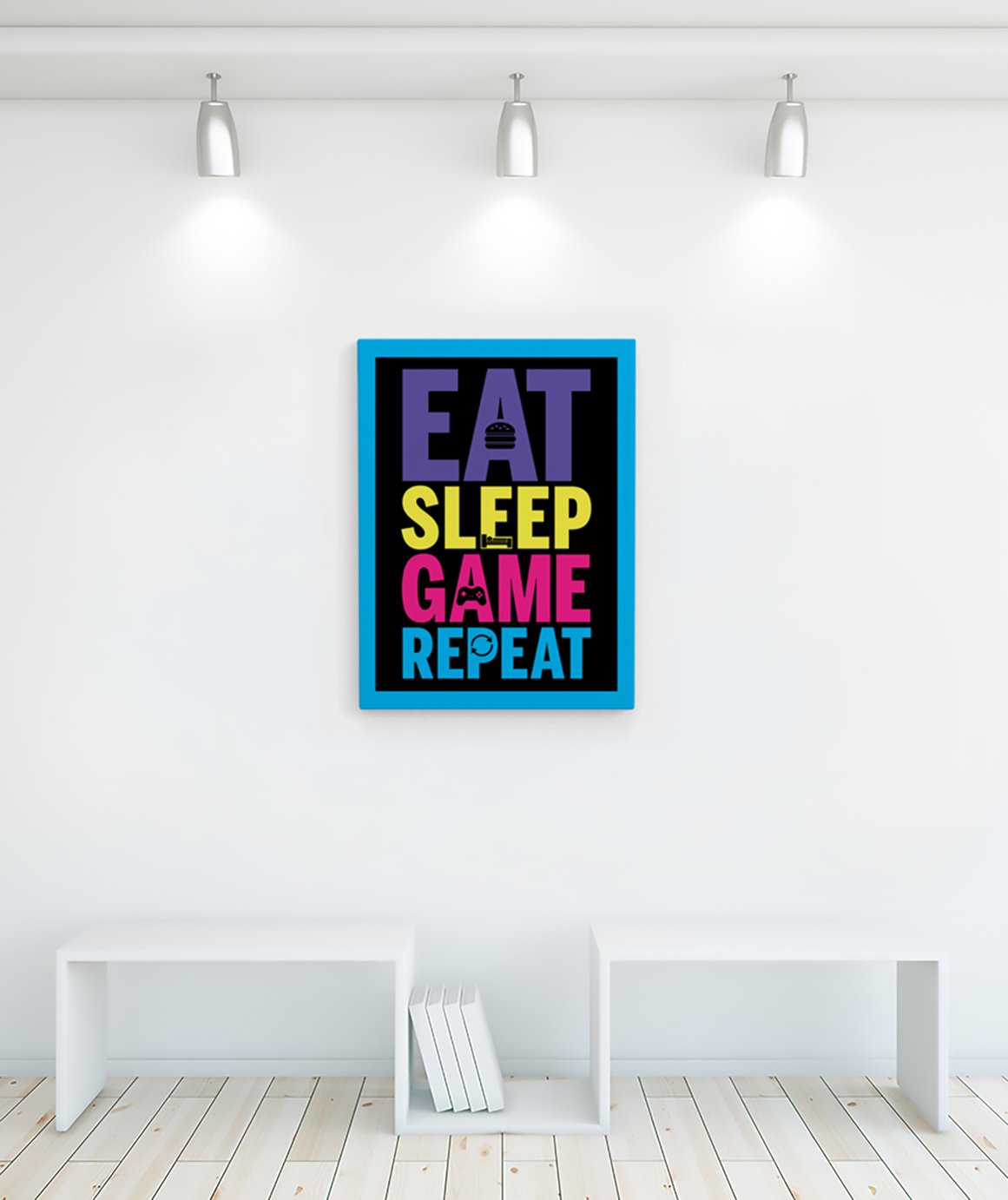 Gamer at Work Eat Sleep Game Repeat Canvas