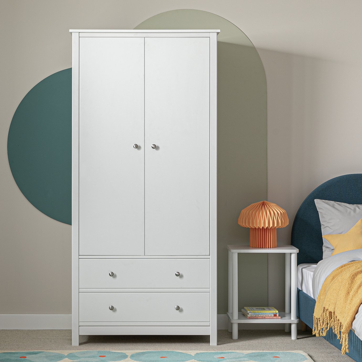 Habitat Brooklyn 2 Door 2 Drawer Wardrobe - White