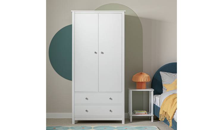 Habitat Brooklyn 2 Door 2 Drawer Wardrobe - White