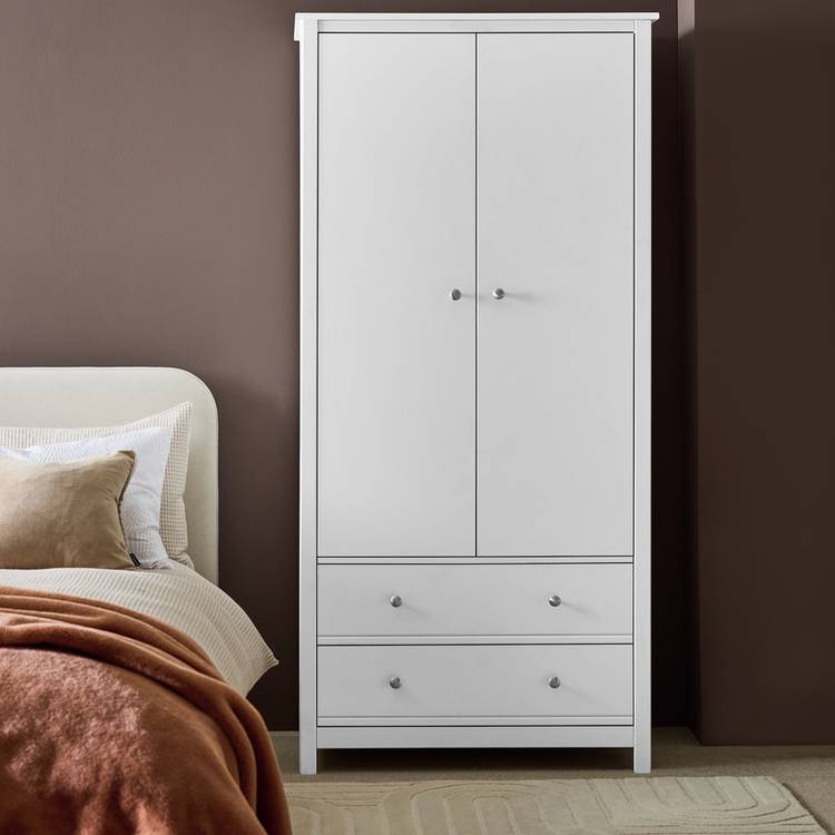 Habitat Brooklyn 2 Door 2 Drawer Wardrobe - White 0