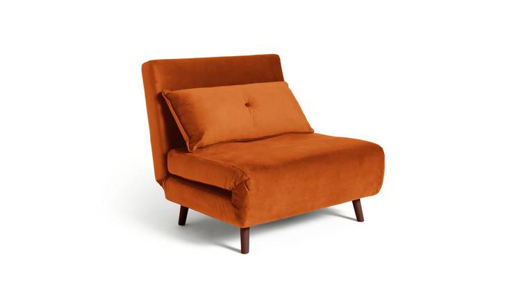 Orange velvet sofa deals bed