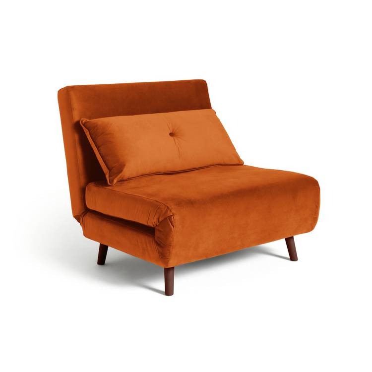 Habitat Roma Velvet Fabric Chairbed - Orange 0