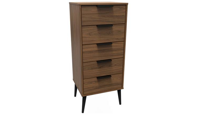 Welcome Bergen 5 Drawer Tallboy - Walnut