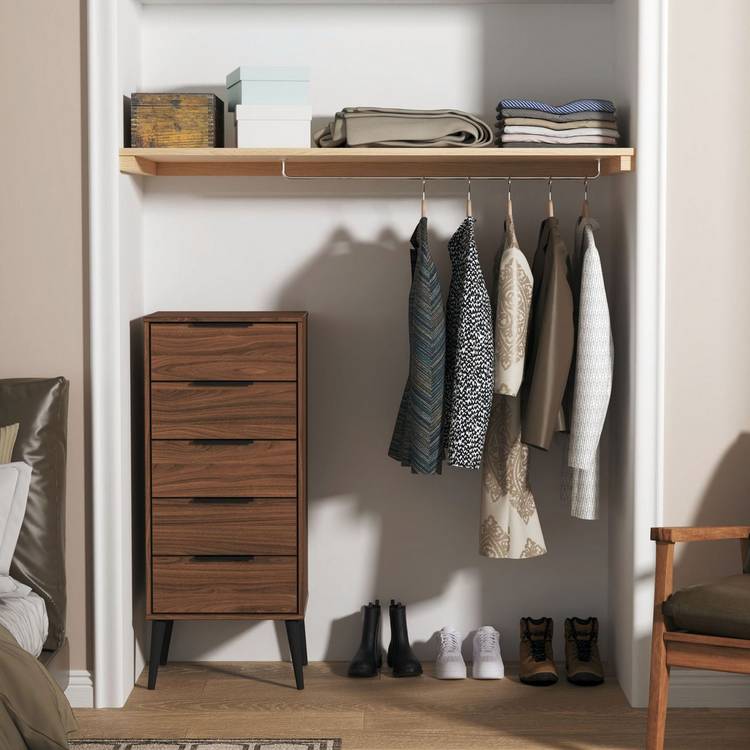 Welcome Bergen 5 Drawer Tallboy - Walnut 0