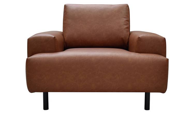 Habitat Julien Leather Armchair - Tan