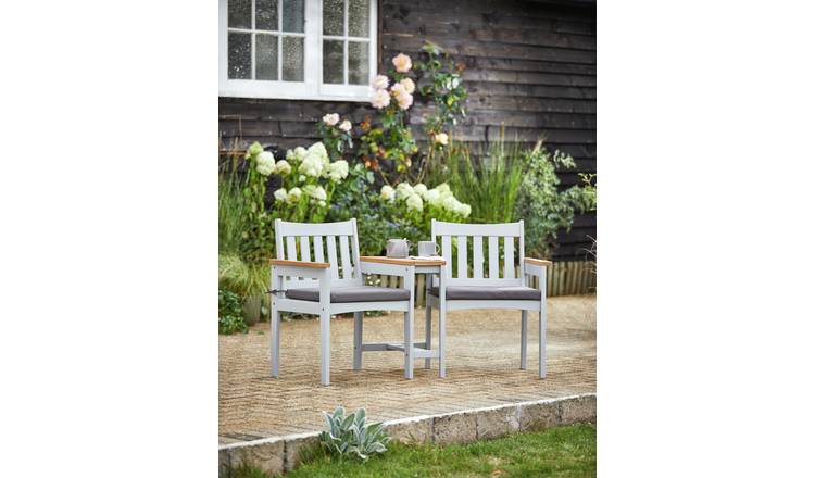 Buy Argos Home Wooden Garden Love Seats Grey Garden chairs and sun loungers Argos