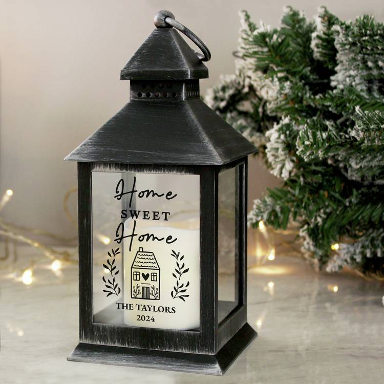 Personalised Message Home Black Lantern 0
