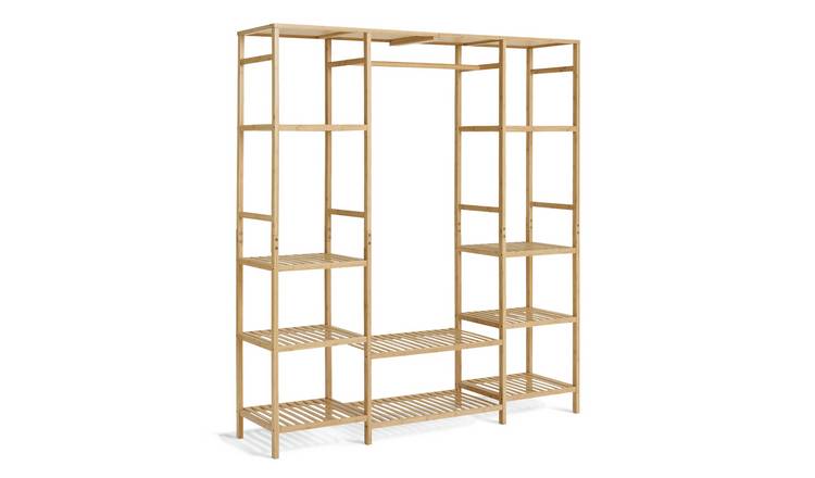 Habitat Cullen Triple Bamboo Open Wardrobe - Natural