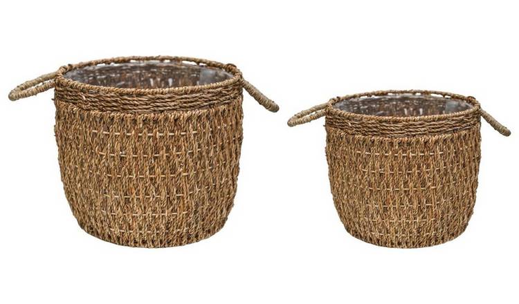 Ivyline Lined Seagrass Basket - Natural