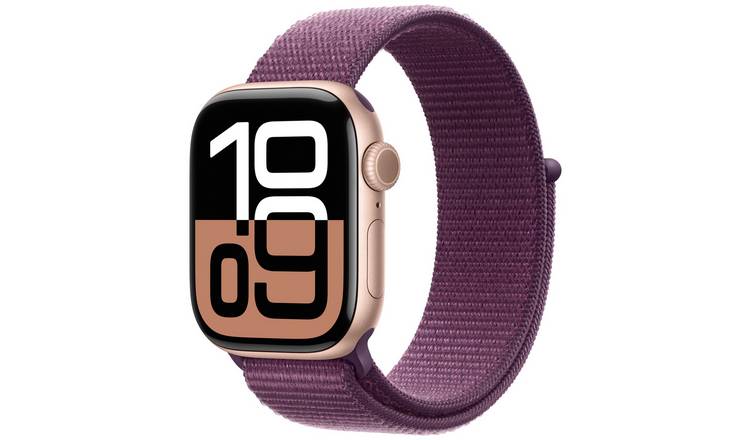 Apple Watch Series 10 GPS 42mm Rose Gold Plum Sport Loop