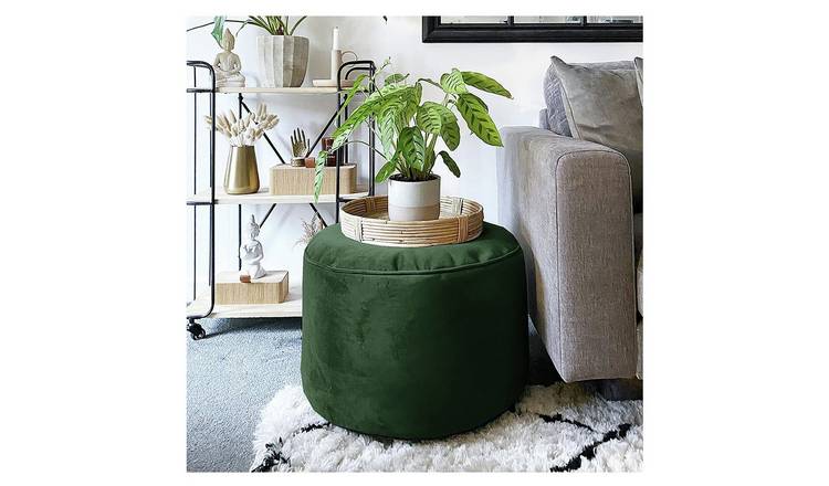 rucomfy Velvet Pouffe - Emerald Green