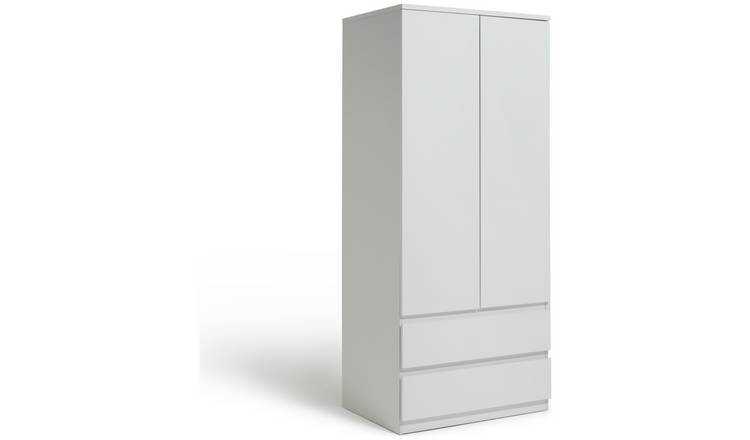 Habitat Jenson 2 Door 2 Drawer Mirror Wardrobe - White