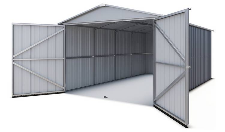 YardMaster Metal Grey Shed - 10 x 17ft