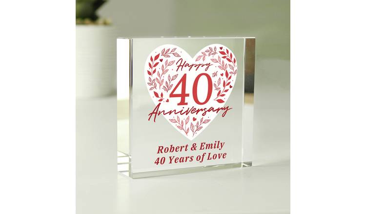 Personalised Message 40TH Anniversary Block