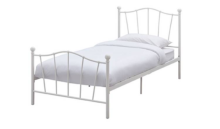Argos Home Fleur Single Metal Bed Frame - White